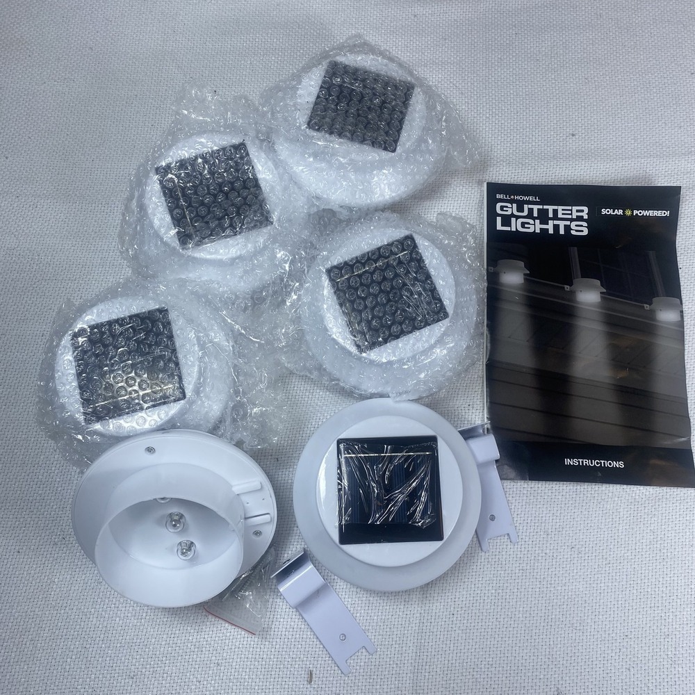 Bell+Howell Gutter Lights Solar Powered Outdoor LED Set of 6 Weatherproof White